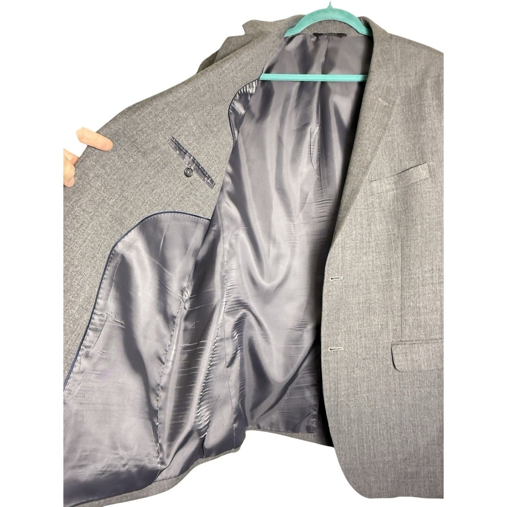 Banana Republic Tailored Slim Wool Sport Coat Jacket Blazer 2 Button Gray 46R - Picture 3 of 6